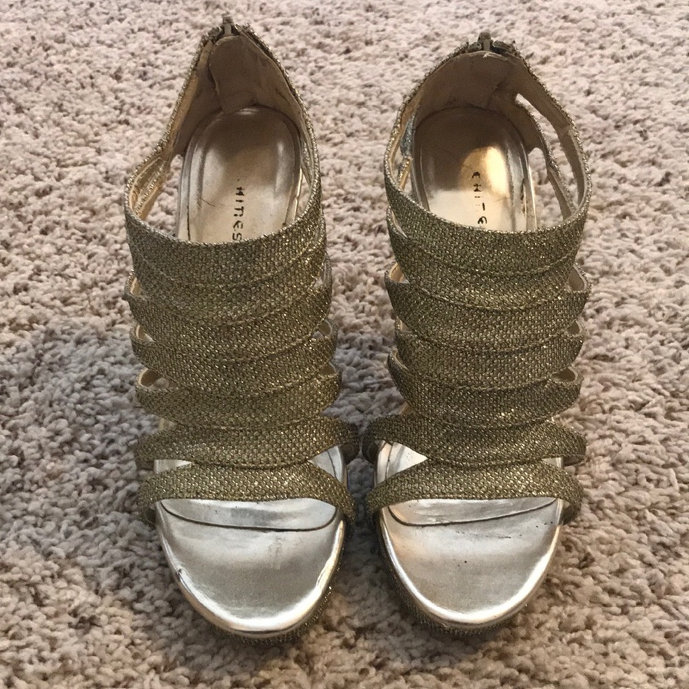 Gold heeled sandals